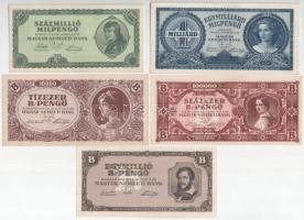 1946. 10.000MP - 1.000.000BP (9xklf) T:AU-F közte több szép papír