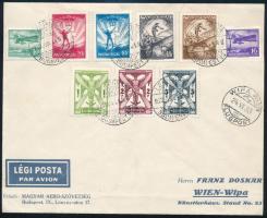 1933 Repülő II. sor légi levélen (min 45.000) / Mi 502-510 on airmail cover