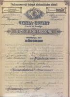 1905 Férjhezmenendő lányok kiházasítására alakult Gizella Egylet kötvénye (rossz állapotban)