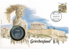 Görögország 1982. 20D Cu-Ni felbélyegzett borítékban, bélyegzéssel T:UNC Greece 1982. 20 Drachmai Cu-Ni in envelope with stamp, and cancellation C:UNC