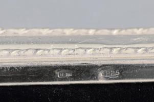 Ezüstlemez (Ag) képkeret, jelzett, kopással, 16,5x12,5 cm