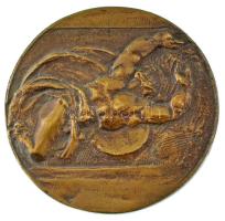 DN "Fekvő férfi / Balra néző szakállas férfi" öntött bronz emlékérem (86mm) T:XF