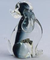 Murano kutya, cca 1970, jelzés nélkül, m: 14 cm