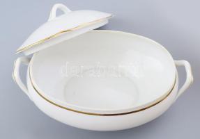 Zsolnay leveses tál. Aranyozott, jelzett, minimális kopással 36 cm
