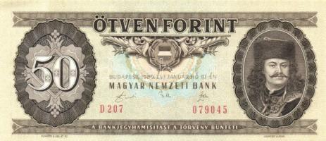 1989. 50Ft (5x) egymásutáni sorszámmal T:I