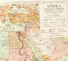 cca 1920-1930 Afrika politikai térképe, az alaptérképet tervezte és rajzolta: Kogutowicz Manó, 1 : 2...