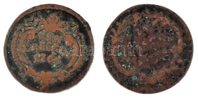 Erdély 1764. 1gr Cu + Csehország / Történelmi tartomány 1765. 1gr Cu T:F