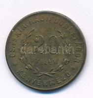 Kenyérmező / hadifogolytábor 1915. 20f Cu T:VF