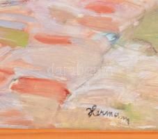 Hermann jelzéssel: Házak között, olaj, farost, jelzett 46x59 cm