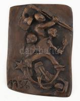 R jelzéssel: 1956. Bronz plakett. 12x16 cm