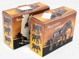 2 db elefánt dekorációs figura. Eredeti dobozokban. Műgyanta 14x11 cm