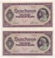 1945. 100P (2x) egyugrásos sorszámkövetők T:AU,XF  Adamo P18