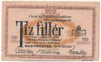 Nagymegyer / hadifogolytábor 1916. július 1. 10f arab sorozat- és sorszámmal T:F kis anyaghiány Adamo HHN-1.1