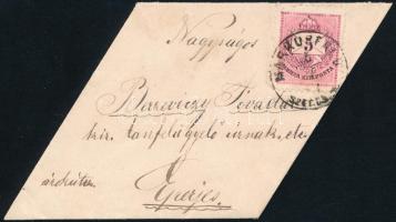 1883 5kr levélen / on cover "MÁRKUSFALVA" - Eperjes