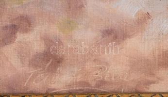 Tábori Béla: XX. sz. első fele: Csikósok. Olaj, vászon, kissé sérült fa keretben. 55x72 cm