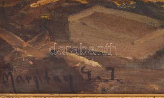 Margitay G. J. jelzéssel, Margitay Jakab, Nagybánya?: Az udvarban. Olaj, vászon, fa keretben. 70x78 ...