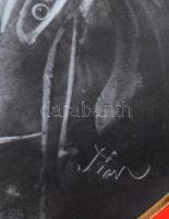 Hollóházi Porcelánmanufaktúra, Szász-Stúdió, Szász Endre (1926-2003): Arc. Jelzett, piros csíkozássa...