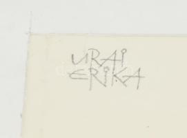 Urai Erika (1930) - Mesefigurák. Ceruza, papír, jelzett, üvegezett fa keretben 17x24 cm