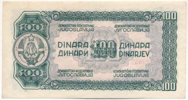 Jugoszlávia 1944. 100D T:F kis szakadás, egyébként erős papír
Yugoslavia 1944. 100 Dinara C:F small...