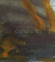 Botár (Furdek) Edit (1930- 2014): Vízparton. Akvarell, papír, üvegezett keretben, 50x40 cm