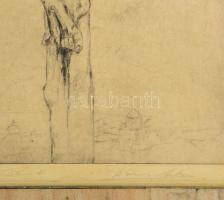 D.. Antal: Jézus a feszületen. Rézkarc, papír, jelzett 31/35. Üvegezett keretben 46x22 cm