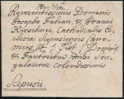 1786 Félportós levél Szepességbe, hátoldali ép, látványos viaszpecséttel / Unpaid cover Von Ofen (Rompes 100 p)