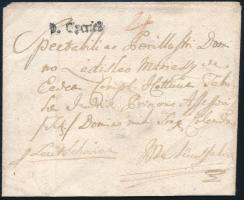 1786 Félportós levél / Unpaid cover v.Eperies + Lőcse - Márkusfalva (Rompes 200 p)