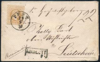 1870 15kr ajánlott levélen / on registered cover PEST - Leutschau