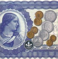 2006. 1Ft-100Ft (7xklf) forgalmi sor szettben + 1946. 1Ft Ag &quot;Hatvanéves a Forint&quot; utánveret proof kivitelben T:PP patina, a külső dísztok hiányzik  Adamo FO38.1