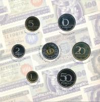 2006. 1Ft-100Ft (7xklf) forgalmi sor szettben + 1946. 1Ft Ag "Hatvanéves a Forint" utánver...