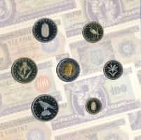 2006. 1Ft-100Ft (7xklf) forgalmi sor szettben + 1946. 1Ft Ag "Hatvanéves a Forint" utánver...