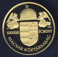 2001. 100.000Ft Au 31,104g "Államalapító Szent István" T:PP Csak 3000db! Díszdobozban, tan...