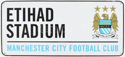 Etihad Stadium Manchester City Football Club fém tábla, 18x40 cm