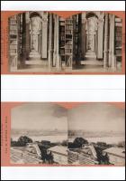 cca 1870 Gévay Béla (?-?) pesti fényképész sztereó felvételei nyomán készült 5 db modern nagyítás, 1...