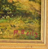 Olvashatatlan jelzéssel: Birka pásztor. Olaj, farost, jelzett, dekoratív keretben 30x40 cm