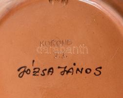 Házi áldás. Mázas kerámia fali dísztál. Korond. Kézzel festett, jelzett, hibátlan d: 25 cm