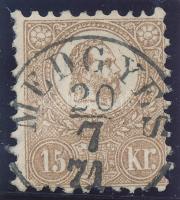 1871 Kőnyomat 15kr közel centrált, V. típus "MEDGYES" (35.000)