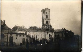 1915 Sabac, Szabács, Schabatz; Első világháború során megsérült Szent Péter- és Pál ortodox székesegyház / WWI K.u.K. military, ruins of the Orthodox cathedral. photo (fl)