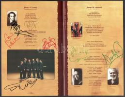 King Singers együttes tagjainak autogramja műsorfüzetben