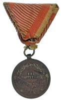 1914. "Ferenc József Bronz Vitézségi Érem" bronz kitüntetés mellszalagon. Szign.: Tautenha...
