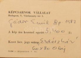 Gádor Emil (1911-1998): Erdészházj. Olaj, farost, jelezve balra lent. Dekoratív fakeretben, hátoldal...