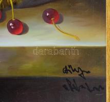 Czinege Zsolt (1964-): Csendélet. Olaj, vászon, jelzett. Dekoratív fakeretben a kereten minimális sé...