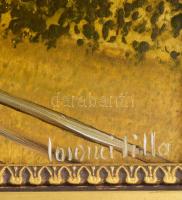 Losonci Lilla (1930 -): Tirolban. Olaj, farost, jelzett. Dekoratív fakeretben, kis sérüléssel . 50x7...