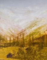 Losonci Lilla (1930 -): Tirolban. Olaj, farost, jelzett. Dekoratív fakeretben, kis sérüléssel . 50x7...