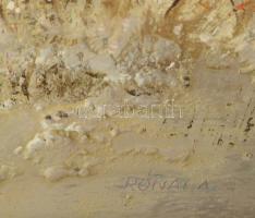 Rónai Antal (1926- ): Faluvég. Olaj, farost, jelzett. Dekoratív fakeretben . 40x70 cm