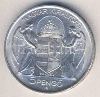 1939. 5P Ag "Horthy balra" T:2 ph