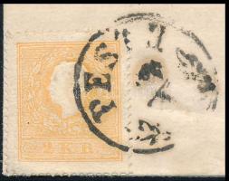 1861 2kr II. narancssárga, levélen (240.000) / 2kr II. orange, on cover "PESTH" - Wien