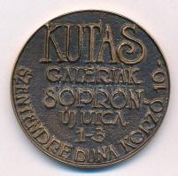 Kutas László (1936-2023) 1995. "Kutas Galériák" bronz névjegyérem (40mm) T:XF