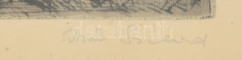 Iván Szilárd (1912-1988): Fekvő nő. (akt) Rézkarc, papír, jelzett, üvegezett fakeretben, 25x37 cm