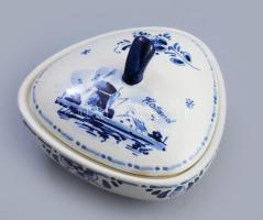 Delft bonbonier, jelzett, d: 10,5 cm